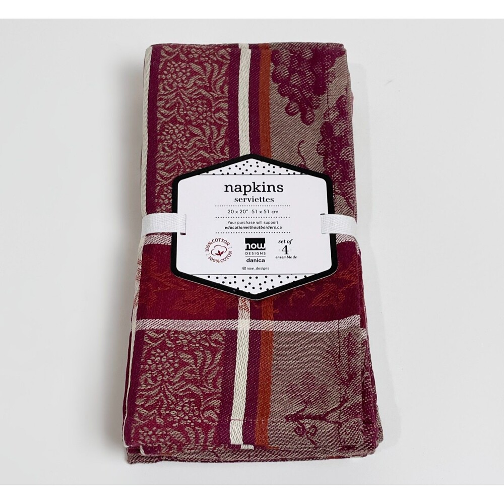 Now Designs by Danica Grapes Jacquard Napkins Set of 4